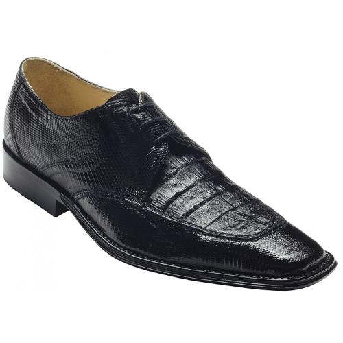 David X "Mori" Black Genuine Crocodile / Lizard Shoes.